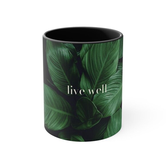 Other - Live Well Peace Lily Houseplant Lovers Ceramic Coffee Mug - Coffee Garden Lover
